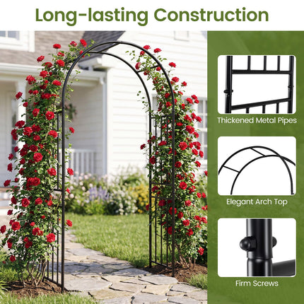 Dreamade 86'' Heavy Duty Steel Pergola Arch with Ground Stakes for Climbing Plants