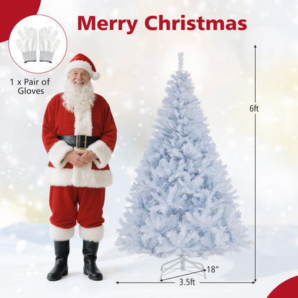 Dreamade White Pre-Lit Artificial Christmas Tree with Warm White & 3-Color LED Lights
