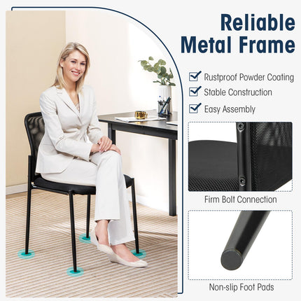 Dreamade Waiting Room Chairs - Stackable Guest Chairs w/Ergonomic Backrest