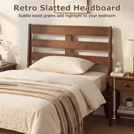 Dreamade Twin Size Bed Frame with Slat Headboard