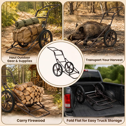 DREAMADE Deer Cart | Foldable Hunting Game Hauler with 500 LBS Capacity