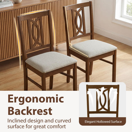 Dreamade Dining Chairs Rubber Wood Dining Room Chairs (2/4)