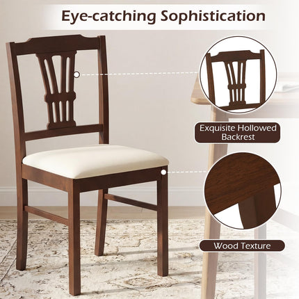 Dreamade Wooden Dining Chairs Set of 2/4 Upholstered Kitchen Chairs