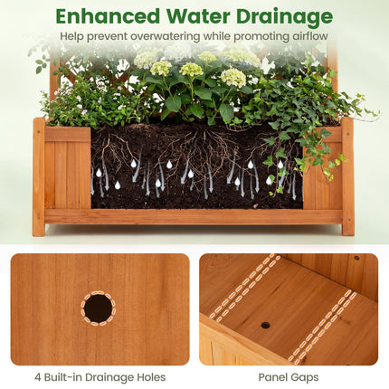 Dreamade 71" Wooden Raised Garden Bed with Trellis (1/2)