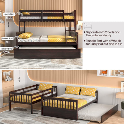 Twin Over Full Bunk Bed with Trundle - Dreamade