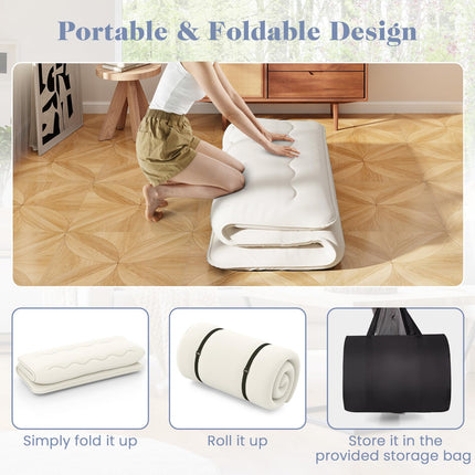 Dreamade Japanese Floor Mattress Futon Mattress, Roll Up Mattress Tatami Mat with Washable Cover and Carry Bag