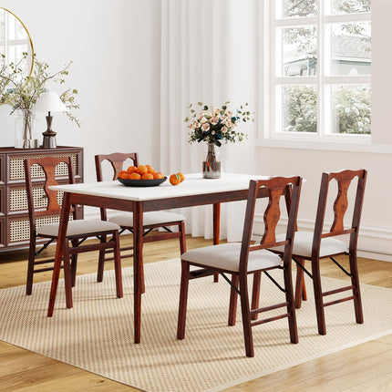 Dreamade Folding Dining Chairs Set of 2/4 Upholstered Dining Chairs with Comfy Padded Seats