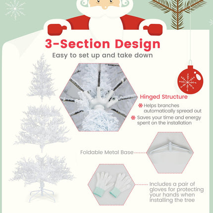 Dreamade 6ft Pre-Lit Artificial Christmas Tree with 300 Multi-Color & Warm-White Fairy LED Lights