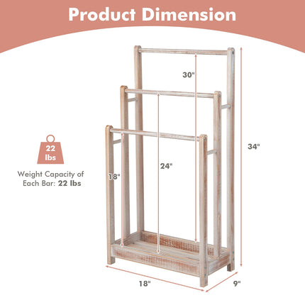 Dreamade Towel Rack for Bathroom - 3 Tier Freestanding Towel Racks with Storage Shelf