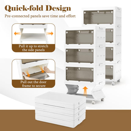 Dreamade 44 Gal Plastic Storage Bins with Lids for Living Room
