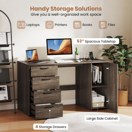 Dreamade Computer Desk with Drawers 53 Inch