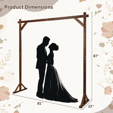 Dreamade 87" Wood Wedding Arbor Backdrop Stand with Ground Stakes