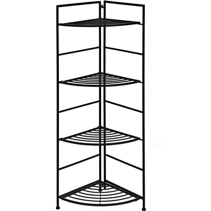Dreamade Folding Metal Plant Rack, 4 Tiers Corner Shelf Plant Stand