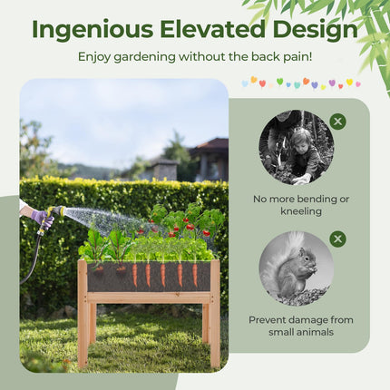 Dreamade 30”x18”x24” Raised Garden Bed Elevated Wood Planter Box with Legs