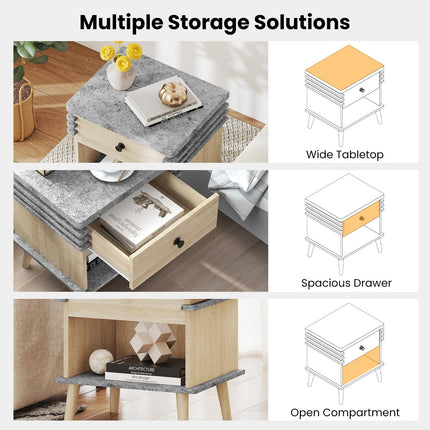 Dreamade Modern Nightstand Set of 1/2