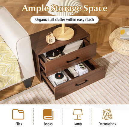 Dreamade Dressers Stackable 2 Drawer Horizontal Organizer W/Handles Dresser Tower