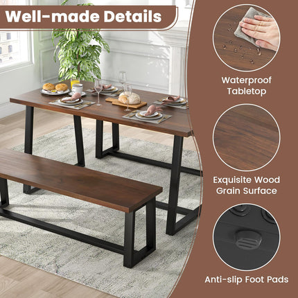 Dreamade 63" Large Dining Table for 4-6