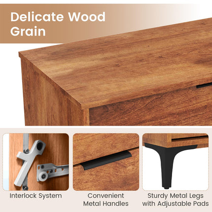 Dreamade Wooden Storage Cabinet with Anti-Tip Kit & Sturdy Metal Legs