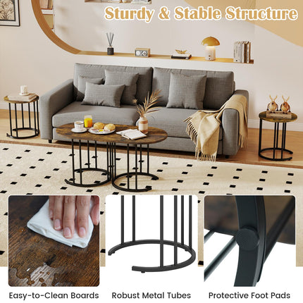 Dreamade Nesting Coffee Table Set of 3