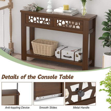 Dreamade 2-Tier Console Table with Drawers