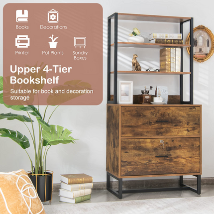 Dreamade Lateral File Cabinet with 2 Drawers with Lock