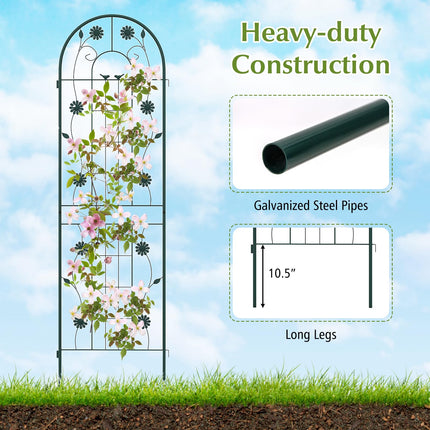 Dreamade Garden Trellis, Tall Galvanized Steel Trellis for Climbing Plants