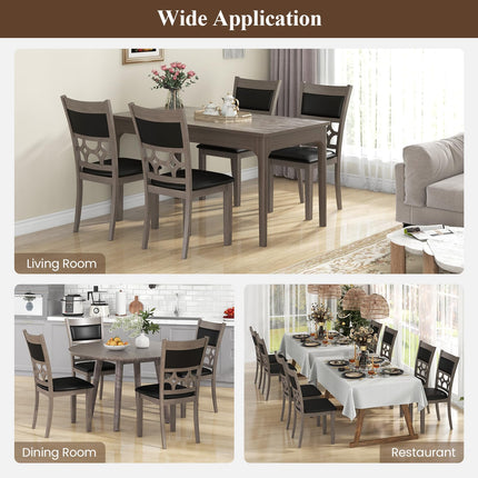 Dreamade Wooden Dining Chairs, Farmhouse Armless Kitchen Chairs w/Padded Backrest & Seat