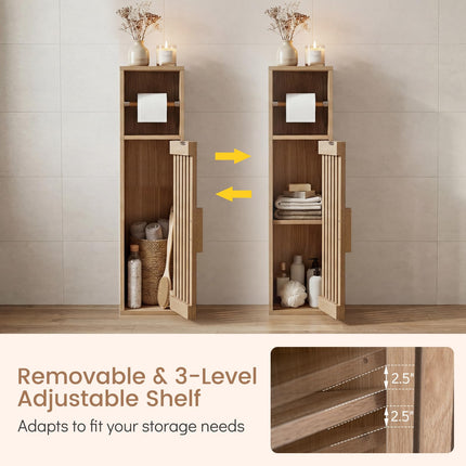 Dreamade Slim Bathroom Freestanding Toilet Paper Holder Stand with Door