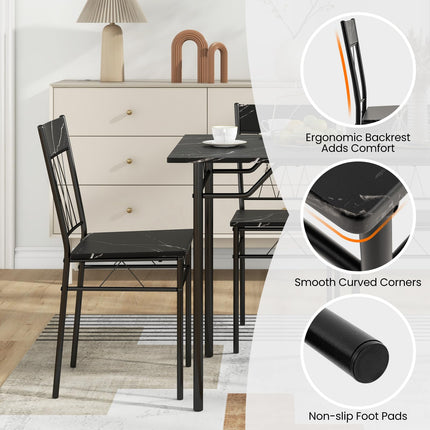 Dreamade Dining Table Set for 4, 5-Piece Breakfast Nook with Kitchen Table, 4 Dining Chairs