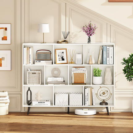 Dreamade 10 Cube Bookcase with 5 Metal Legs for Living Room