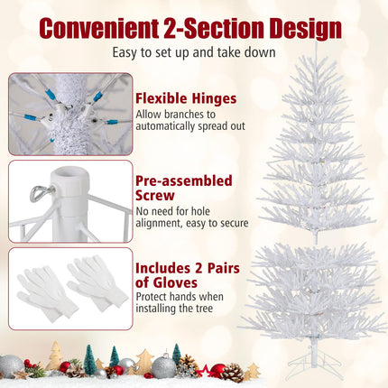 Dreamade 7ft Pre-Lit Artificial Christmas Tree with 923 Multicolored LED RGB Lights