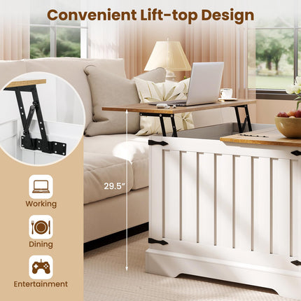 Dreamade 31.5" Square Wood Center Table with Large Hidden Storage Compartment & Hinged Lift Top