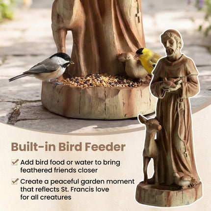 Dreamade 24.5'' St. Francis Garden Statue with Bird Feeder