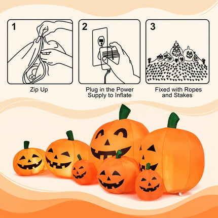 DREAMADE 7.5 FT Halloween Inflatable Pumpkins Blow Up Jack-o-Lantern