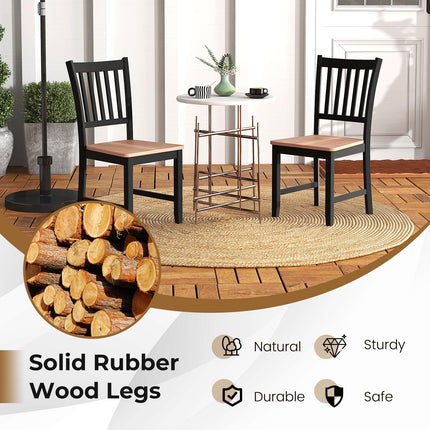 Dreamade Wooden Dining Chairs Set of 4, Farmhouse Kitchen Chair with Rubber Wood Legs