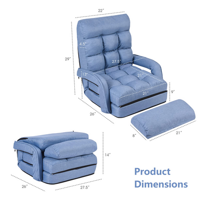 Dreamade Chaise Lounge Chair Indoor Multipurpose Folding Armchair Couch Lounger