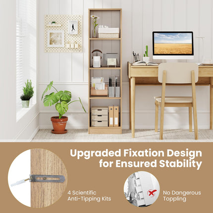 Dreamade 56" Tall 4 Cube Bookcase for Small Place