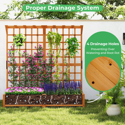 Dreamade Large Raised Garden Bed with Trellis and Roof