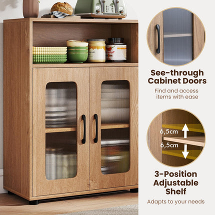 Dreamade Bathroom Storage Cabinet with 2 Doors & 3-Level Adjustable Shelf