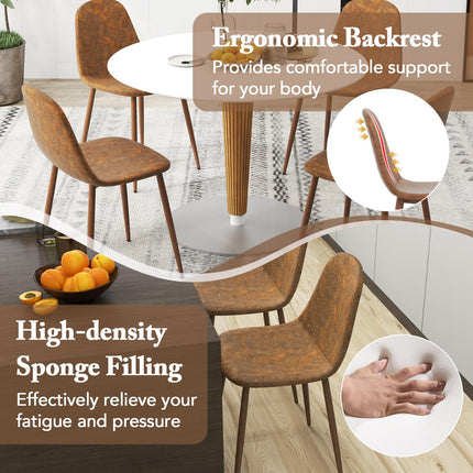 Dreamade Upholstered Dining Chairs Set of 4 PU Leather Kitchen Side Chairs w/Padded Seats
