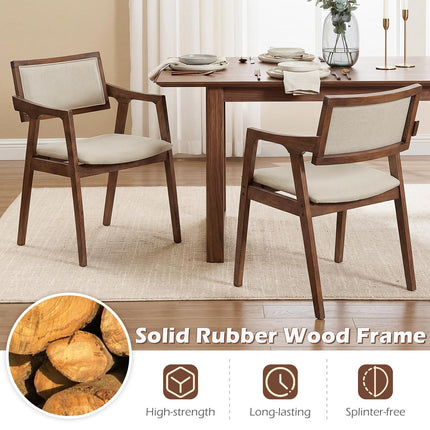 Dreamade Rubber Wood Dining Chairs Set of 2/4