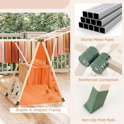 Dreamade 72.5 Inches Clothes Drying Rack with Height Adjustable Wings