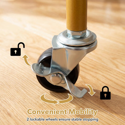Dreamade 2-Tier Gold Rolling Cart for Home Kitchen