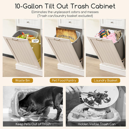 Dreamade 68” Tall Kitchen Pantry, Buffet Hutch w/Tilt Out Trash Can Storage Cabinet, 2 Drawer, Shelves