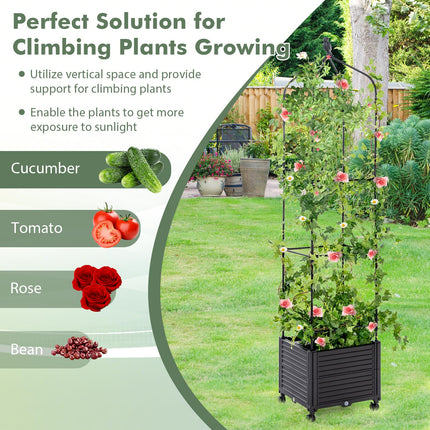 Dreamade Raised Garden Bed with Tomato Cages, Obelisk & Bird Top