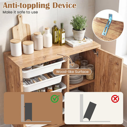 Dreamade Buffet Cabinet Sideboard with Plastic Storage Drawer