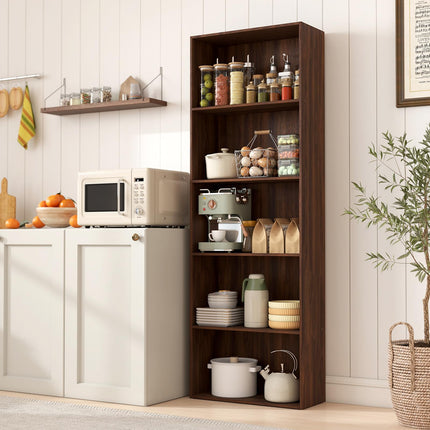 Dreamade 5-Tier Bookshelf Freestanding Tall Bookcase with 5 Open Compartments