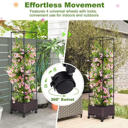 Dreamade Raised Garden Bed with Tomato Cages, 67” Adjustable Height