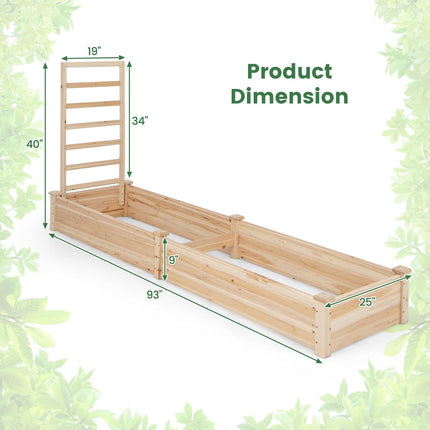 Dreamade Raised Garden Bed with Trellis, 93" L x 25" W x 40" H
