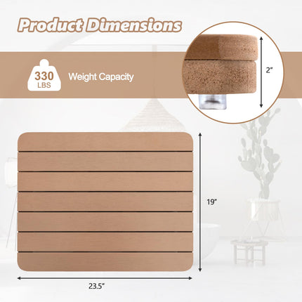 Dreamade Waterproof Bath Mat, Shower Mat for Bathroom Inside, Outdoor HIPS Floor Mat with Non Foot Pads
